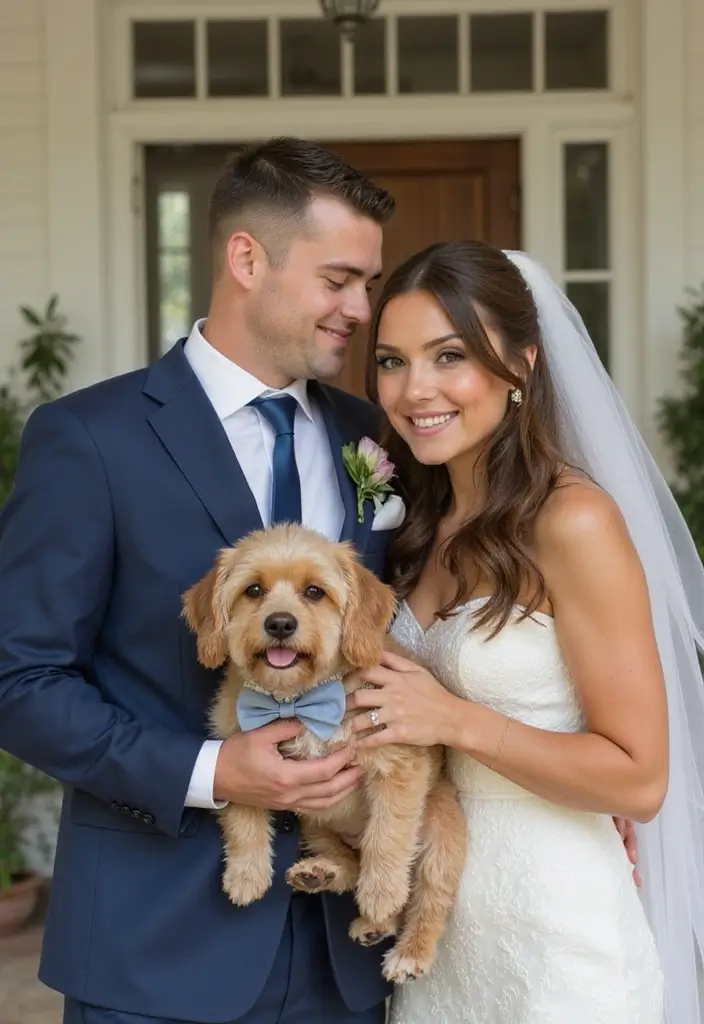 13 Creative Wedding Photo Ideas for Bride and Groom That Will Leave You Speechless! - 11. Dressed Up Pets