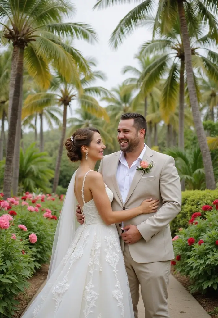15 Jaw-Dropping Outdoor Wedding Photo Ideas You'll Want to Copy #11! - 13. Tropical Paradise