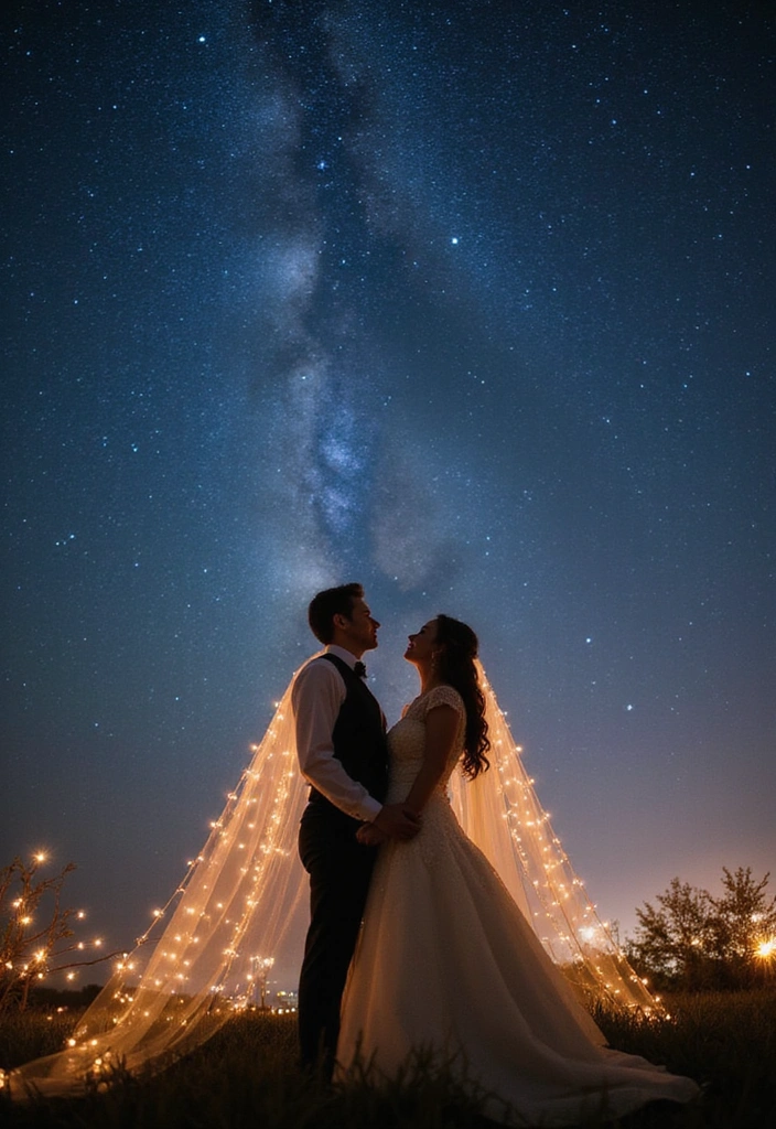 15 Jaw-Dropping Outdoor Wedding Photo Ideas You'll Want to Copy #11! - 8. Under the Stars
