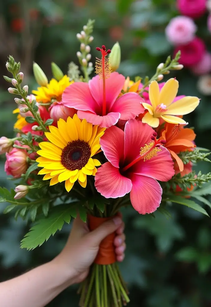 16 Colorful Simple Wedding Bouquets That Will Complement Your Theme (Check Out #9!) - 2. Bright and Bold Tropical Vibes