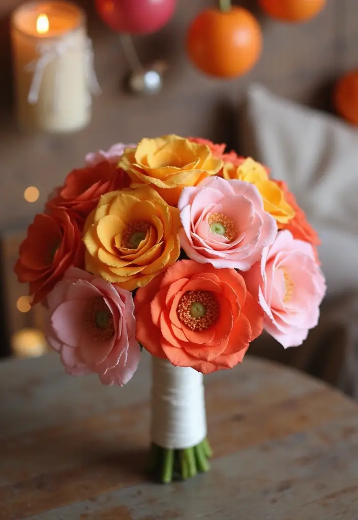 16 Colorful Simple Wedding Bouquets That Will Complement Your Theme (Check Out #9!) - 9. Sunset Ombre
